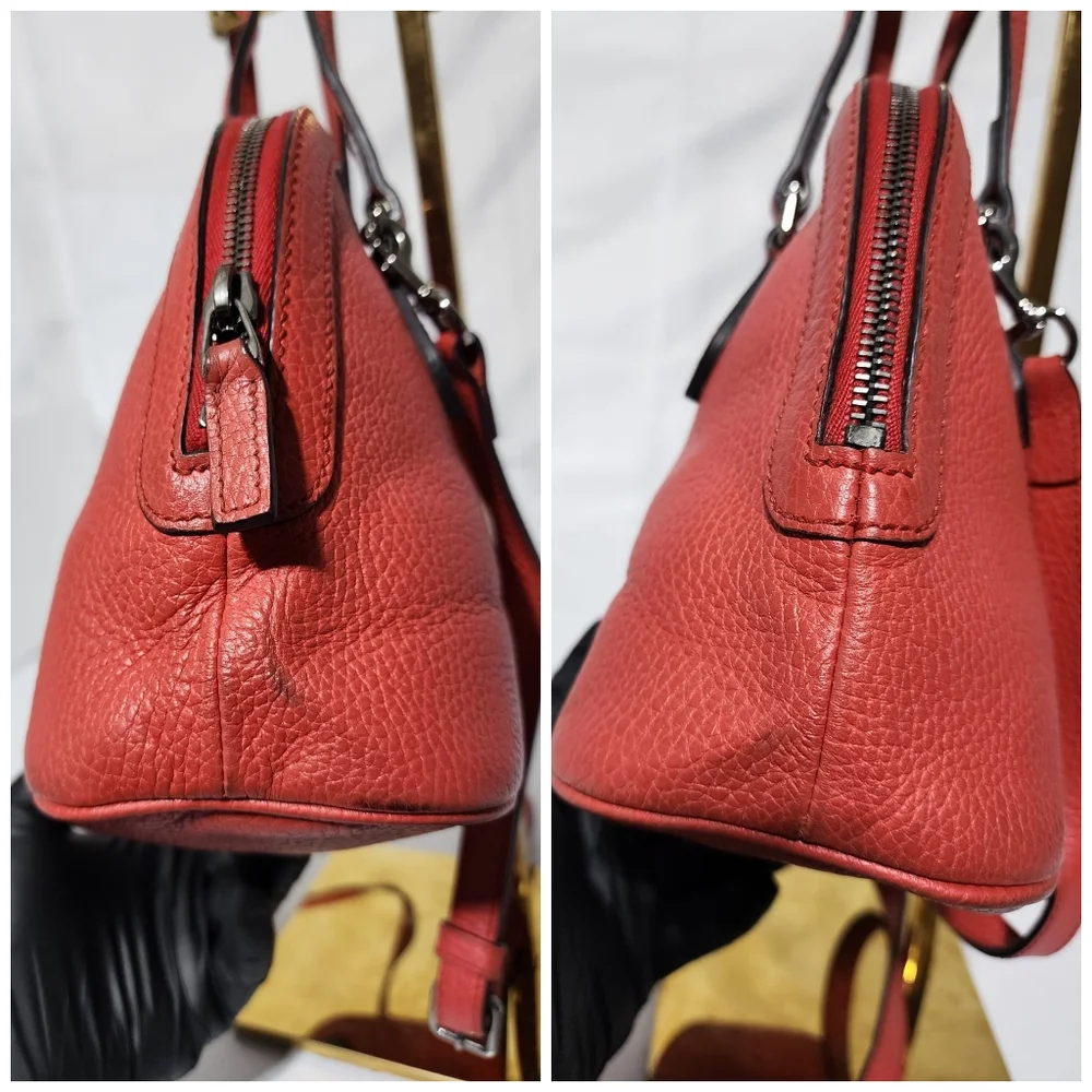 GUCCI Calfskin Mini Dome Satchel Bag Red